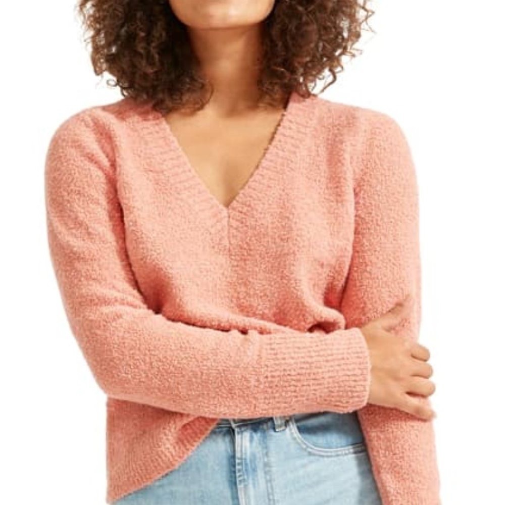 Everlane The Teddy Wool Boucle V Neck Sweater